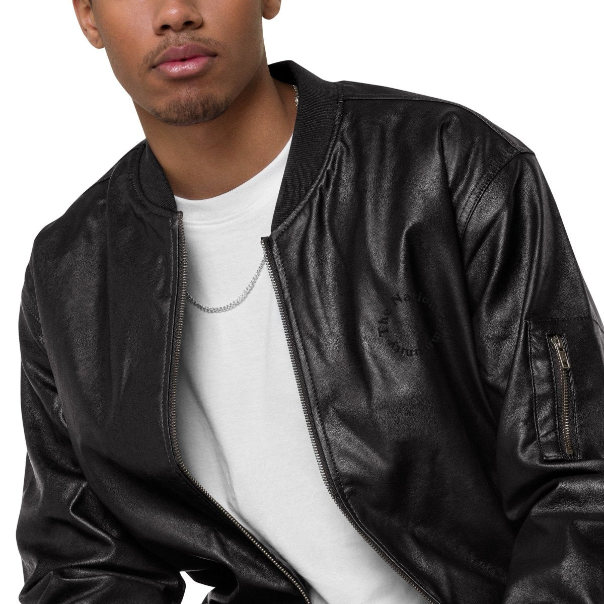 The Nation community Leather Bomber Jacket - The NationThe Nation community Leather Bomber JacketThe NationThe Nation8675343_13927The Nation community Leather Bomber JacketXSBlack