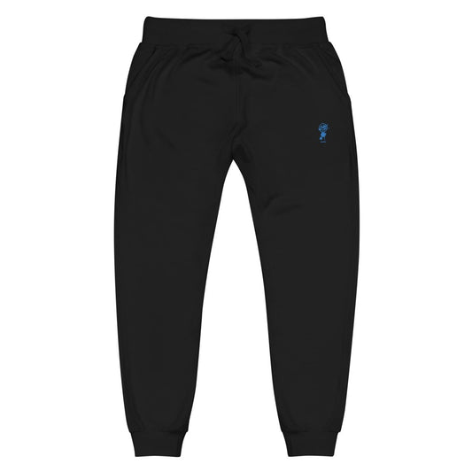 smiley community  fleece sweatpants Black designed by The Nation 